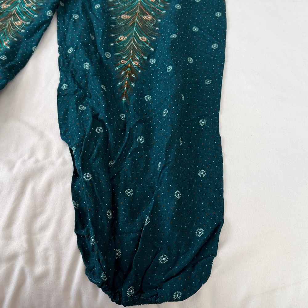 Joob Joob Elegant Teal and Gold Women's Pants - Picture 3 of 7